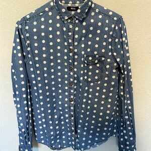 BDG Denim Blue Shirt with White Dots
